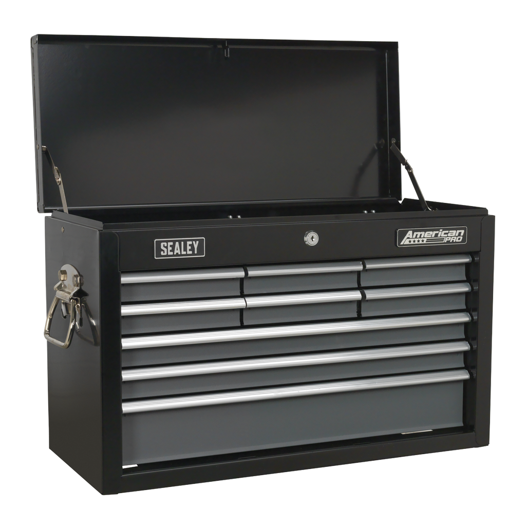 American PRO® Topchest 9 Drawer - Black/Grey AP2509B - BostonPlates Autocare Centre