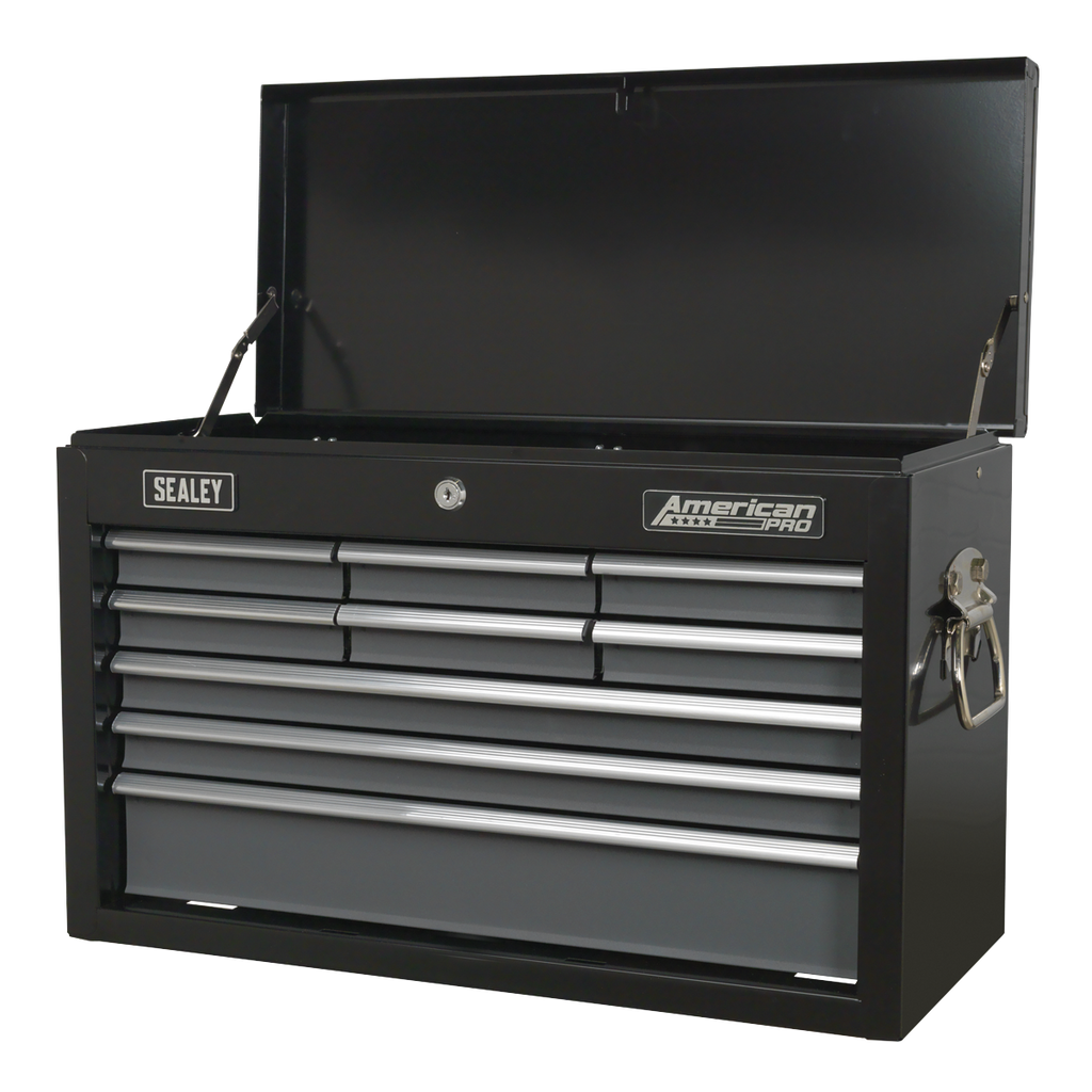 American PRO® Topchest 9 Drawer - Black/Grey AP2509B - BostonPlates Autocare Centre