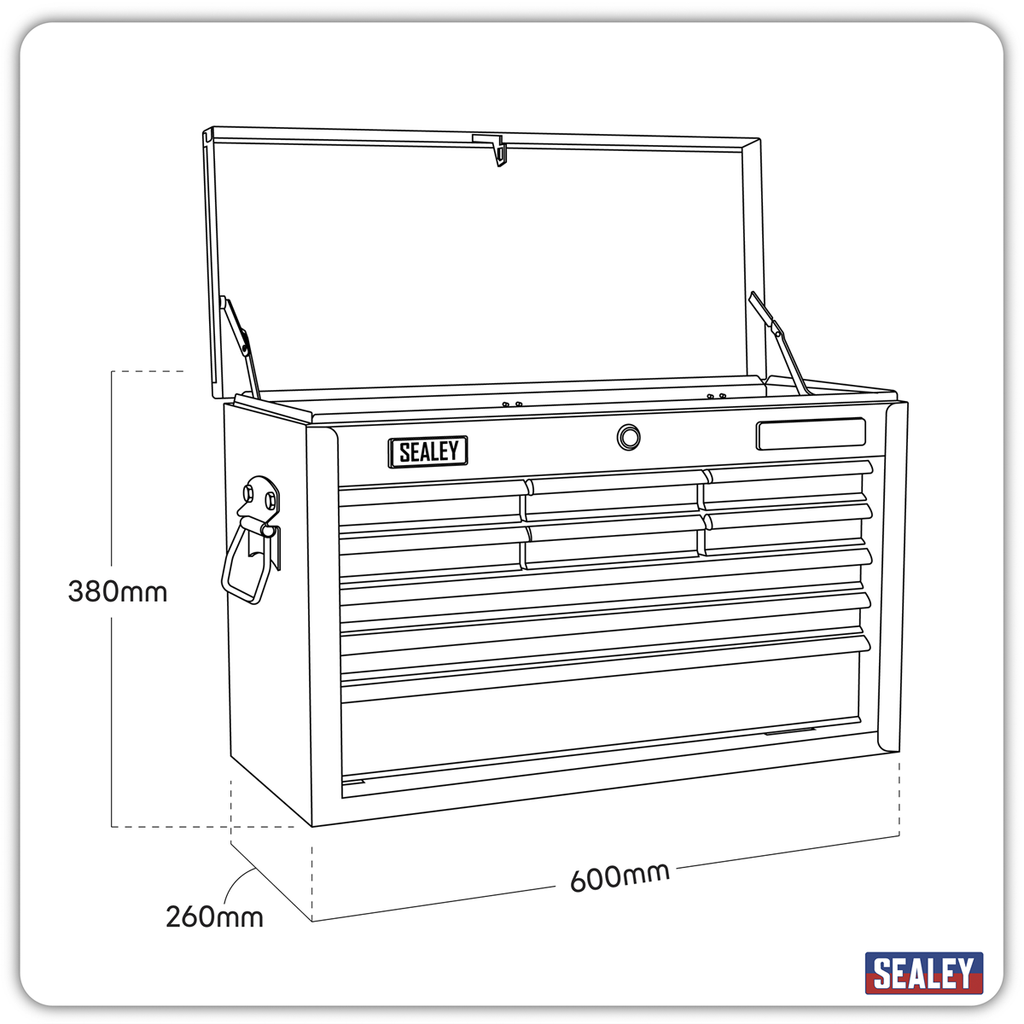 American PRO® Topchest 9 Drawer - Black/Grey AP2509B - BostonPlates Autocare Centre