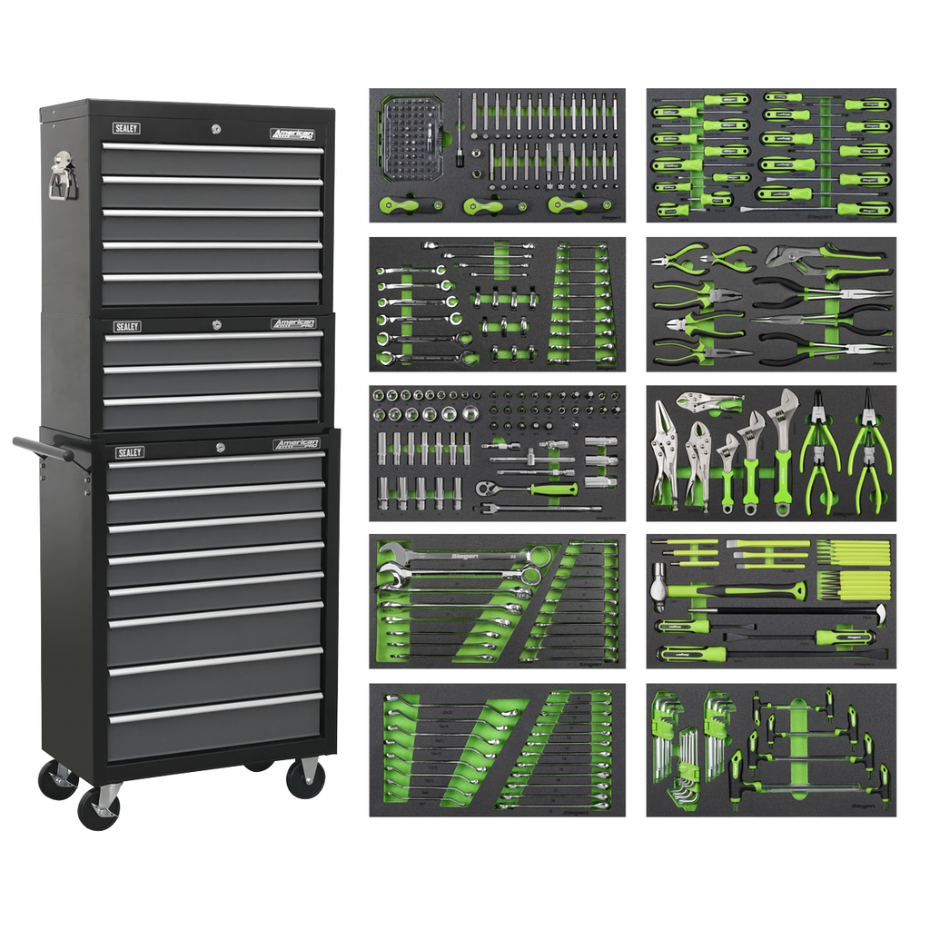 COMING SOON WIN A Tool Chest Combination 16 Drawer with Ball-Bearing Slides - Black/Grey & 398pc Tool Kit AP35TBCOMBO worth over £1120