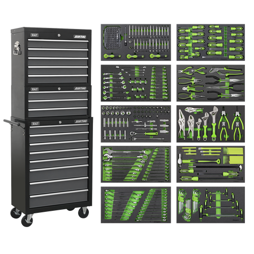 COMING SOON WIN A Tool Chest Combination 16 Drawer with Ball-Bearing Slides - Black/Grey & 398pc Tool Kit AP35TBCOMBO worth over £1120