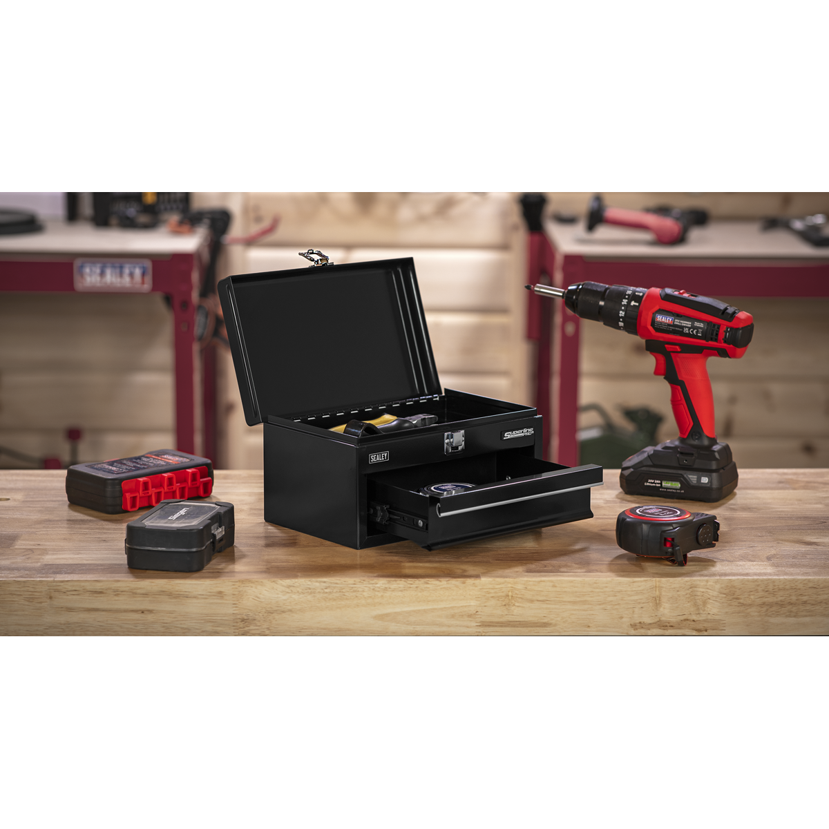 Sealey Superline Pro® Mini Toolbox with Drawer - Black APMTB2