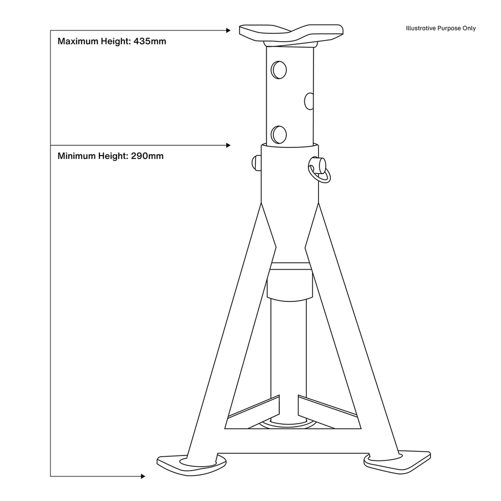 Sealey Premier Axle Stands (Pair) 3 Tonne Capacity per Stand - White AS3