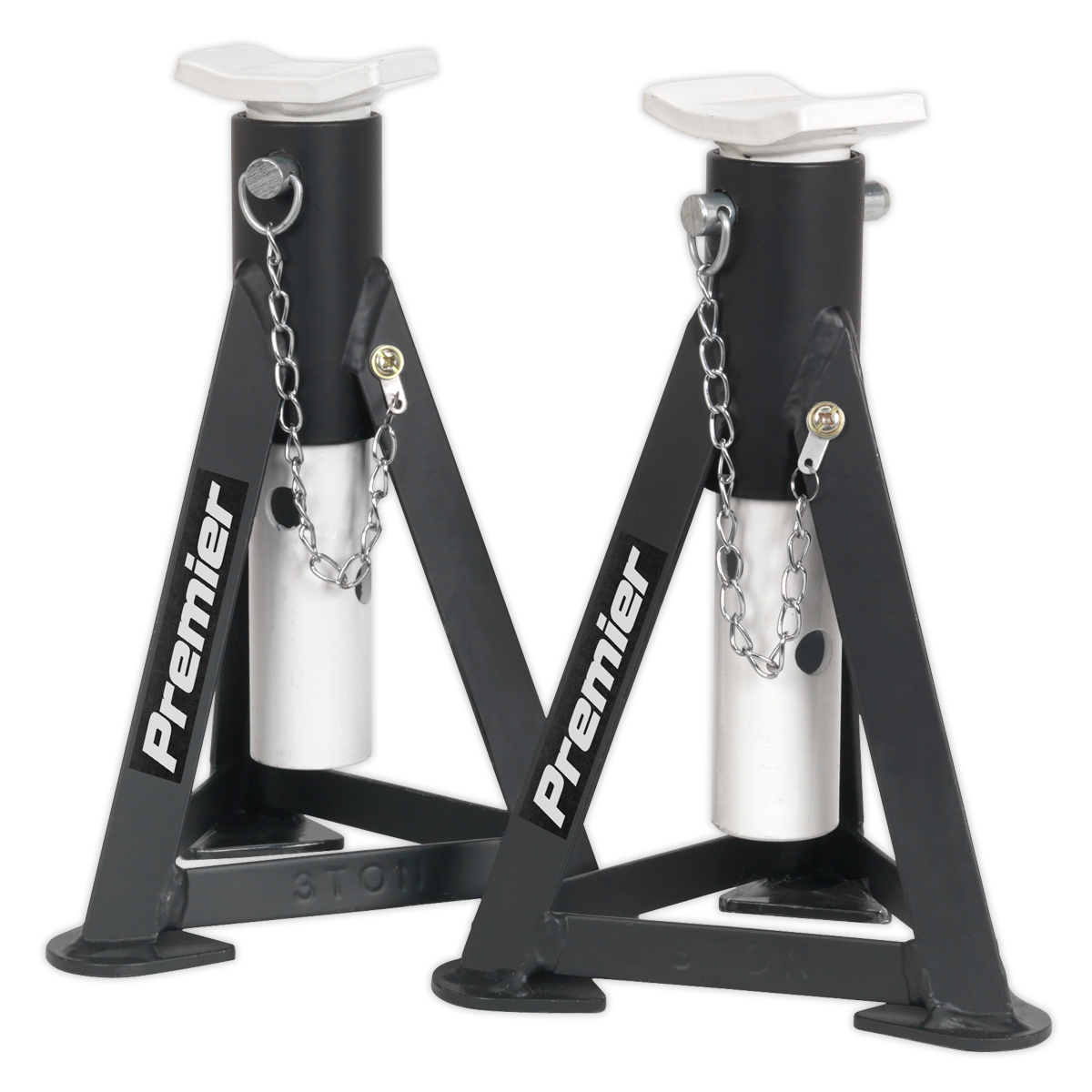 Sealey Premier Axle Stands (Pair) 3 Tonne Capacity per Stand - White AS3