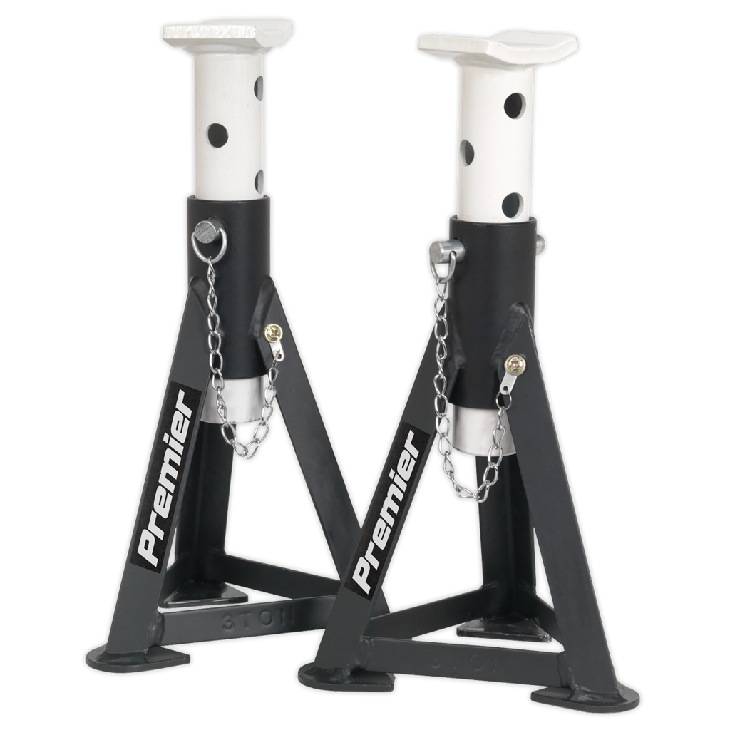 Sealey Premier Axle Stands (Pair) 3 Tonne Capacity per Stand - White AS3