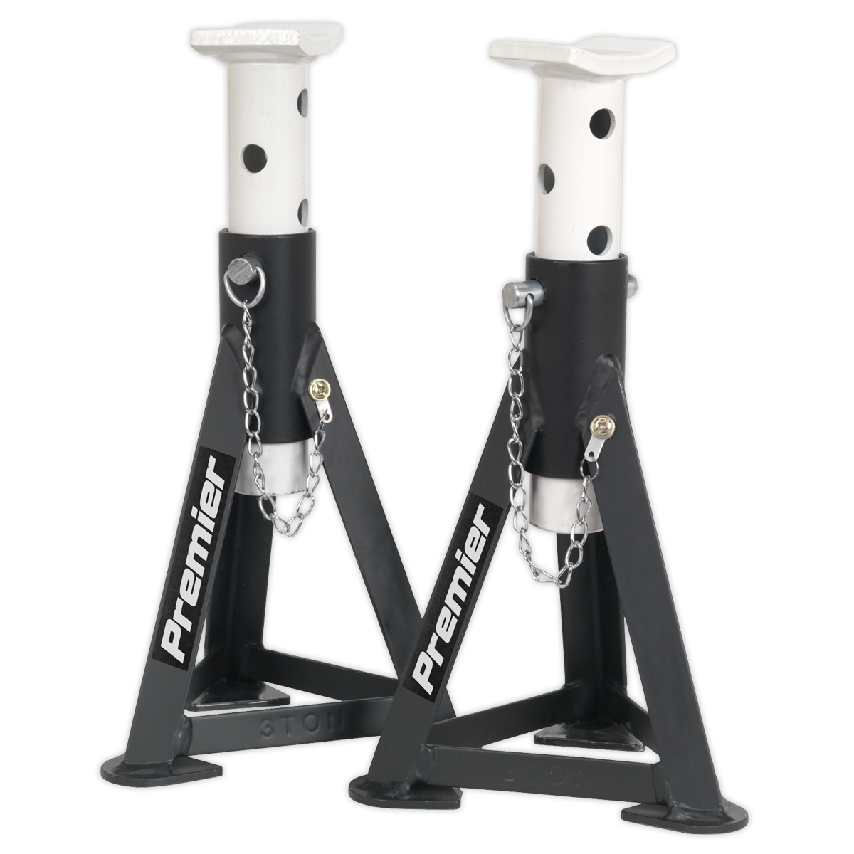 Sealey Premier Axle Stands (Pair) 3 Tonne Capacity per Stand - White AS3