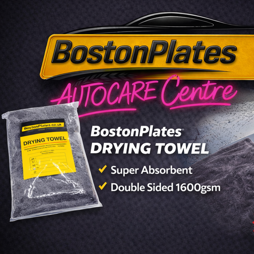 BostonPlates Car Drying Towel - "THE BPDT" Double Sided Triple Twisted Loop 50x80cm 1600gsm