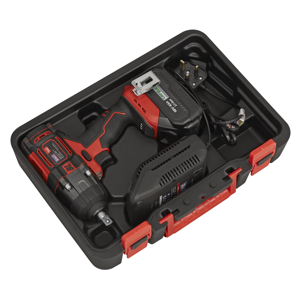 Sealey 1/2"Sq Drive Cordless Brushless Impact Wrench 18V 4Ah CP650LI - BostonPlates Autocare Centre