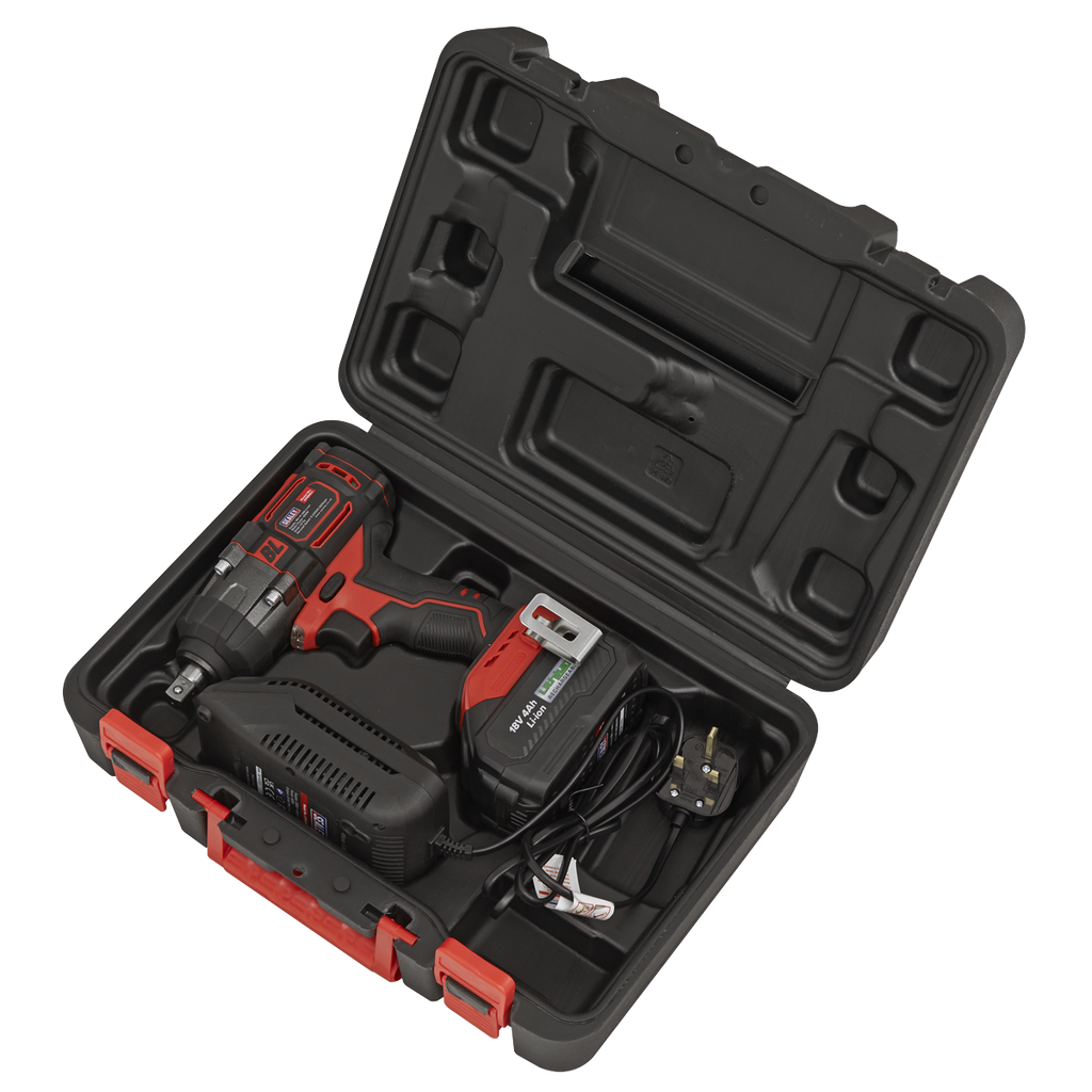 Sealey 1/2"Sq Drive Cordless Brushless Impact Wrench 18V 4Ah CP650LI - BostonPlates Autocare Centre