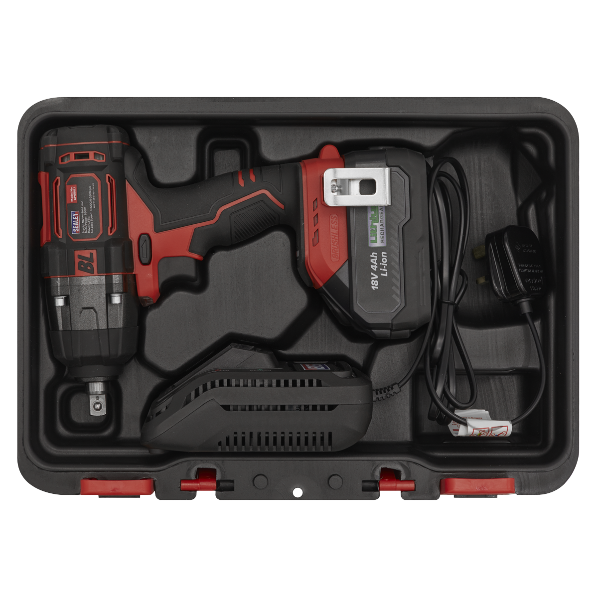 Sealey 1/2"Sq Drive Cordless Brushless Impact Wrench 18V 4Ah CP650LI - BostonPlates Autocare Centre