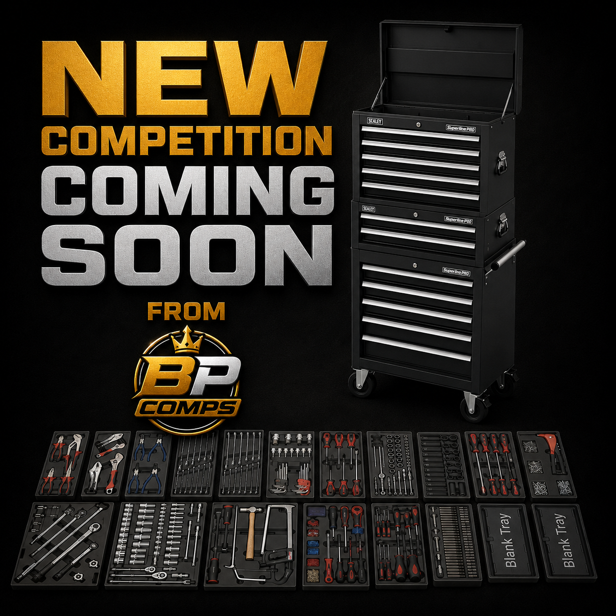 COMING SOON WIN A Superline PRO® Tool Chest Combination 14 Drawer with 1179pc Tool Kit - Black SPTCOMBO02 worth over £2260