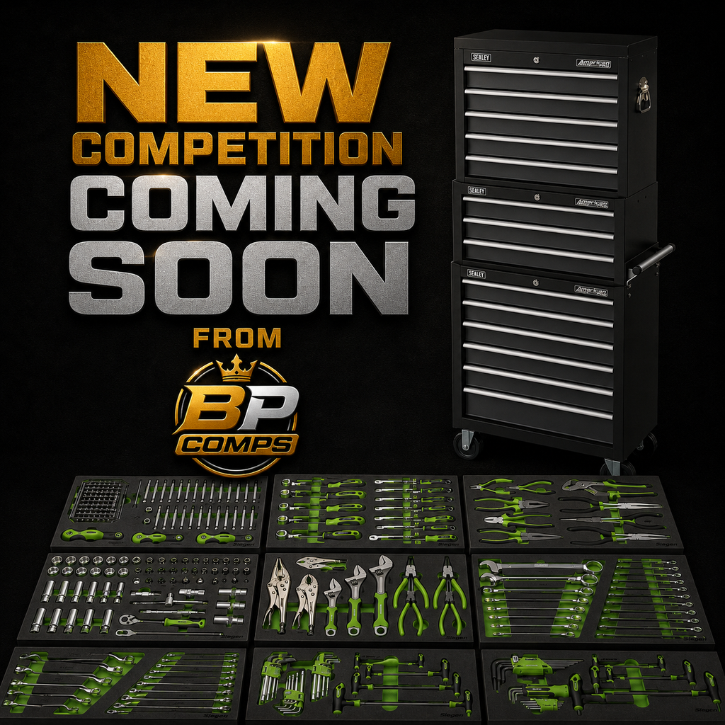 COMING SOON WIN A Tool Chest Combination 16 Drawer with Ball-Bearing Slides - Black/Grey & 398pc Tool Kit AP35TBCOMBO worth over £1120