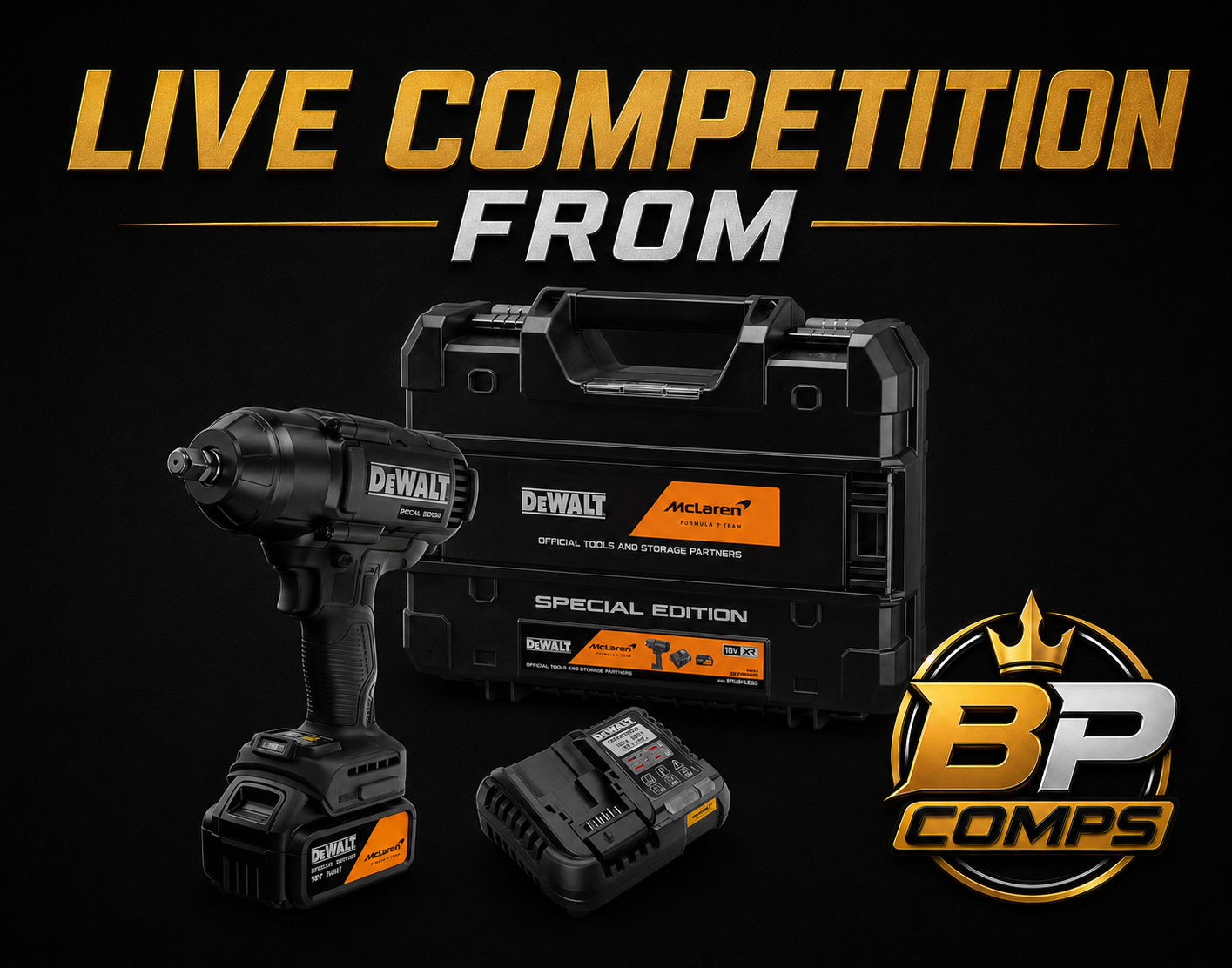 WIN a DEWALT x McLaren F1 Team 18V XR Special Edition Impact Wrench worth £299