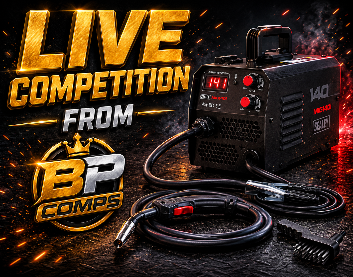 WIN A Sealey Flux Cored Gasless MIG Inverter Welder 140A MIG140i worth over £109