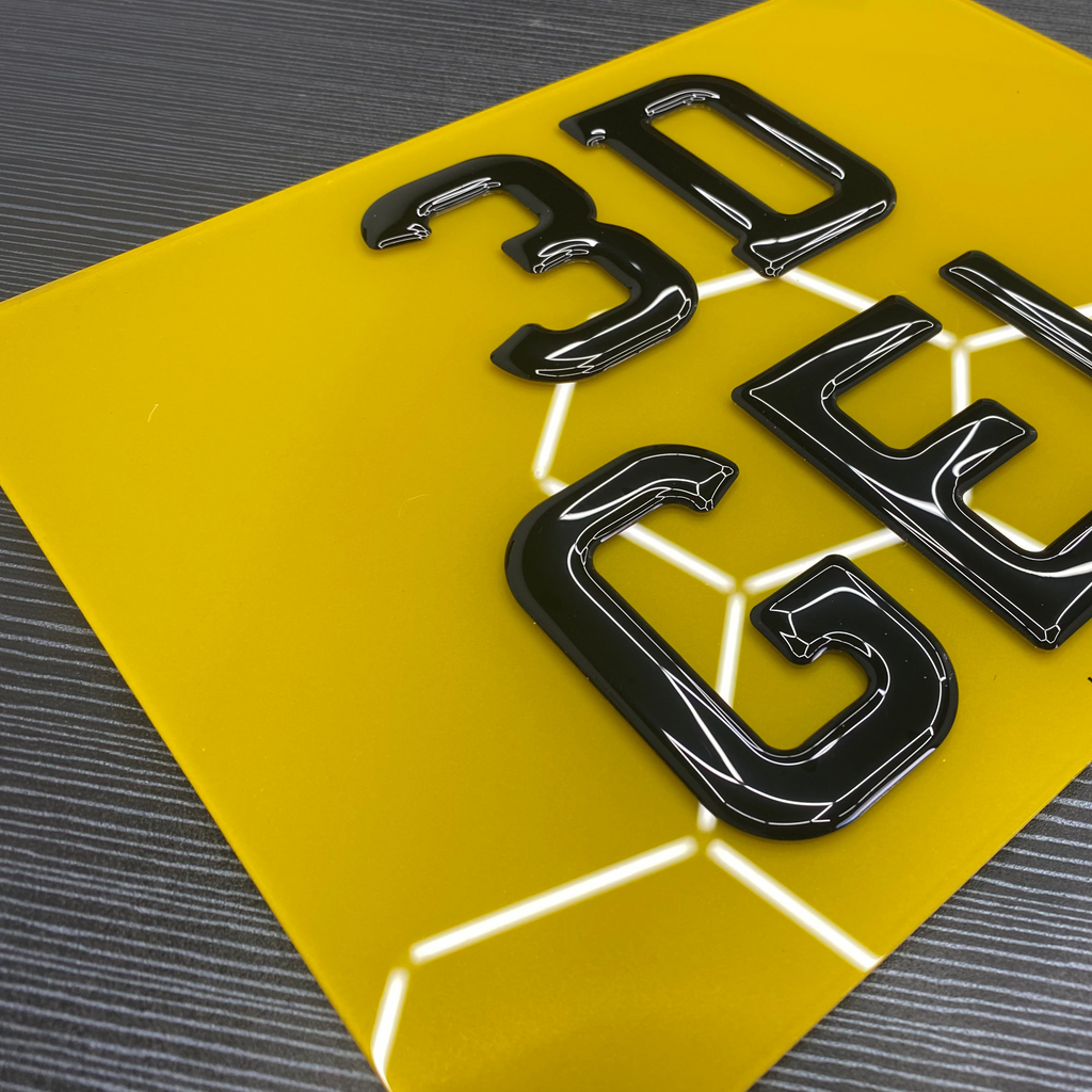 Show Plates - Oversize (JLR) 3D Gel - Not Road Legal - Front - Rear - Pair - BostonPlates Autocare Centre