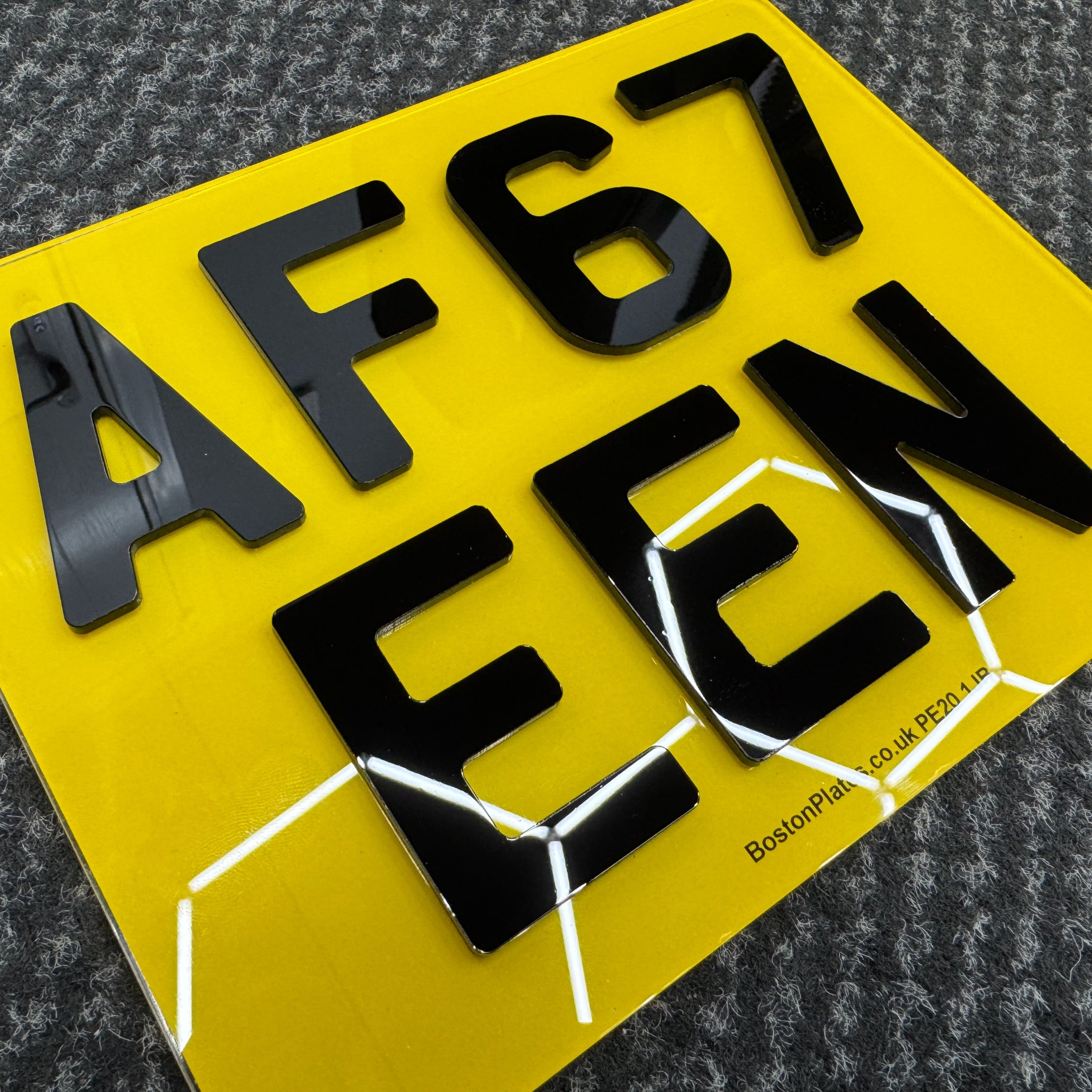 Motorcycle Rear - ALL STYLES- Show Plates - Printed - 3D Gel - 4D Acrylic - 4D Gel - Not Road Legal - BostonPlates Autocare Centre