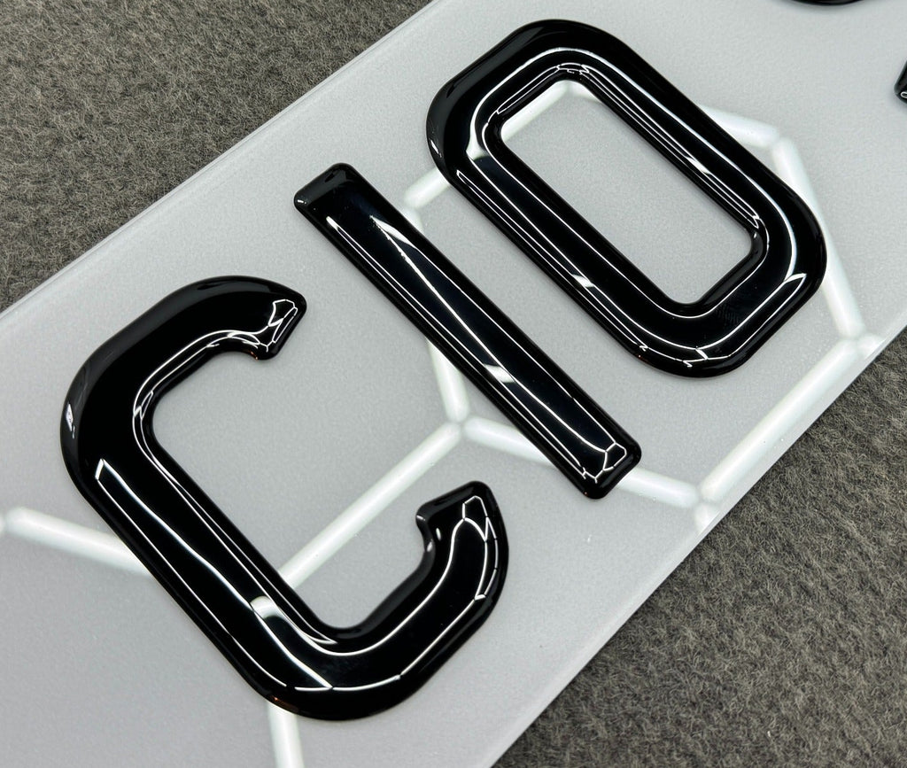 Show Plates - Oversize (JLR) 3D Gel - Not Road Legal - Front - Rear - Pair - BostonPlates Autocare Centre