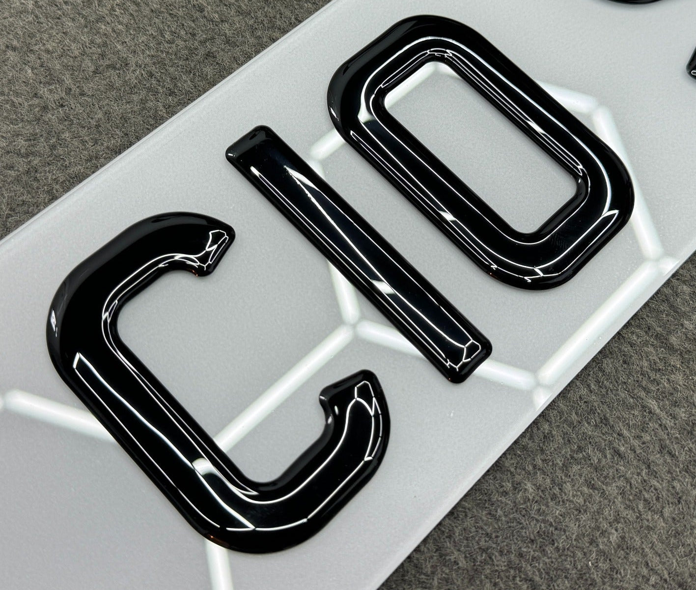 Show Plates - Oversize (JLR) 3D Gel - Not Road Legal - Front - Rear - Pair - BostonPlates Autocare Centre