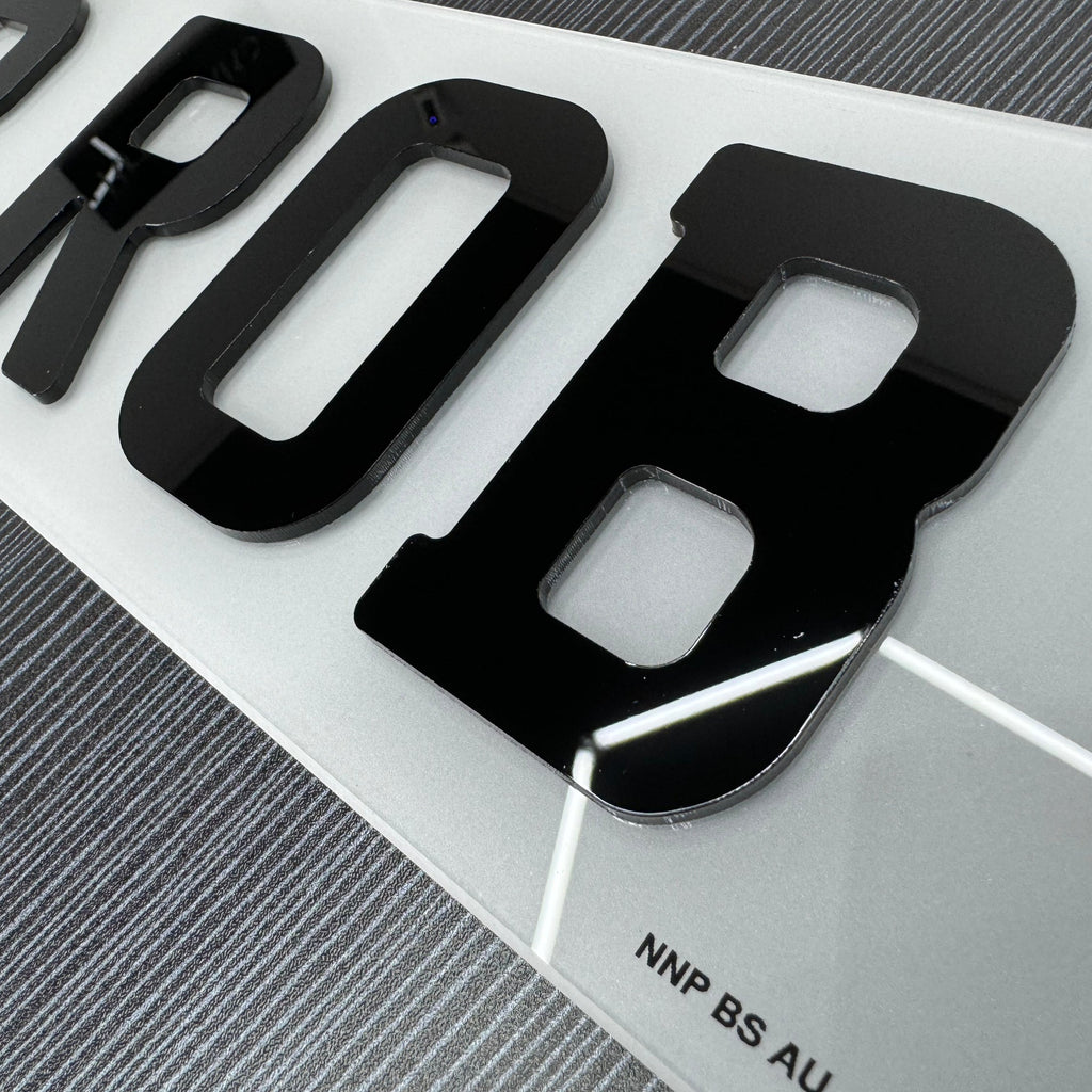 Show Plates - 4x4 4D Acrylic - Not Road Legal - Front - Rear - Pair - BostonPlates Autocare Centre