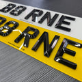 Show Plates - Short Retro - Not for Road Use - Front - Rear - Pair - BostonPlates Autocare Centre
