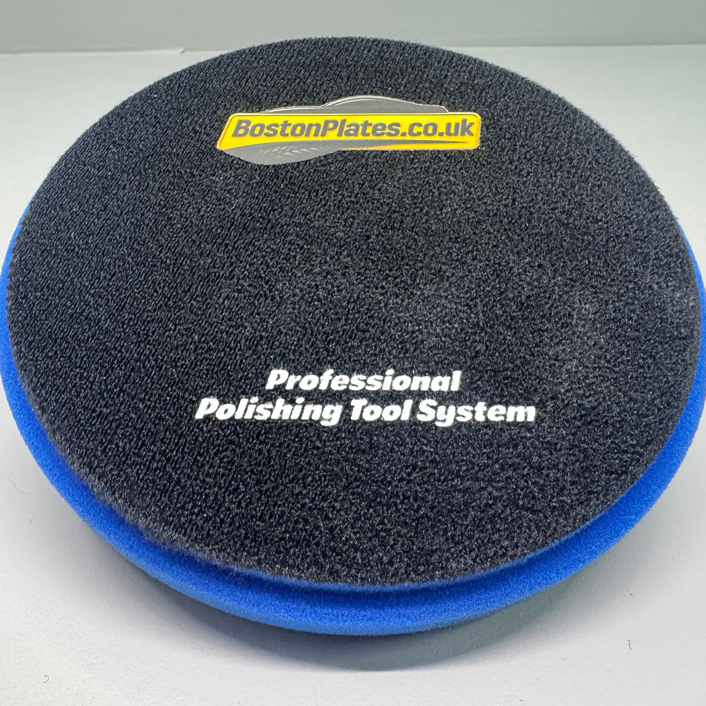 2 x 6 Inch (150mm) Buffing Pad and Polishing Pad. Orange Waffle, Blue Hexagon - BostonPlates Autocare Centre