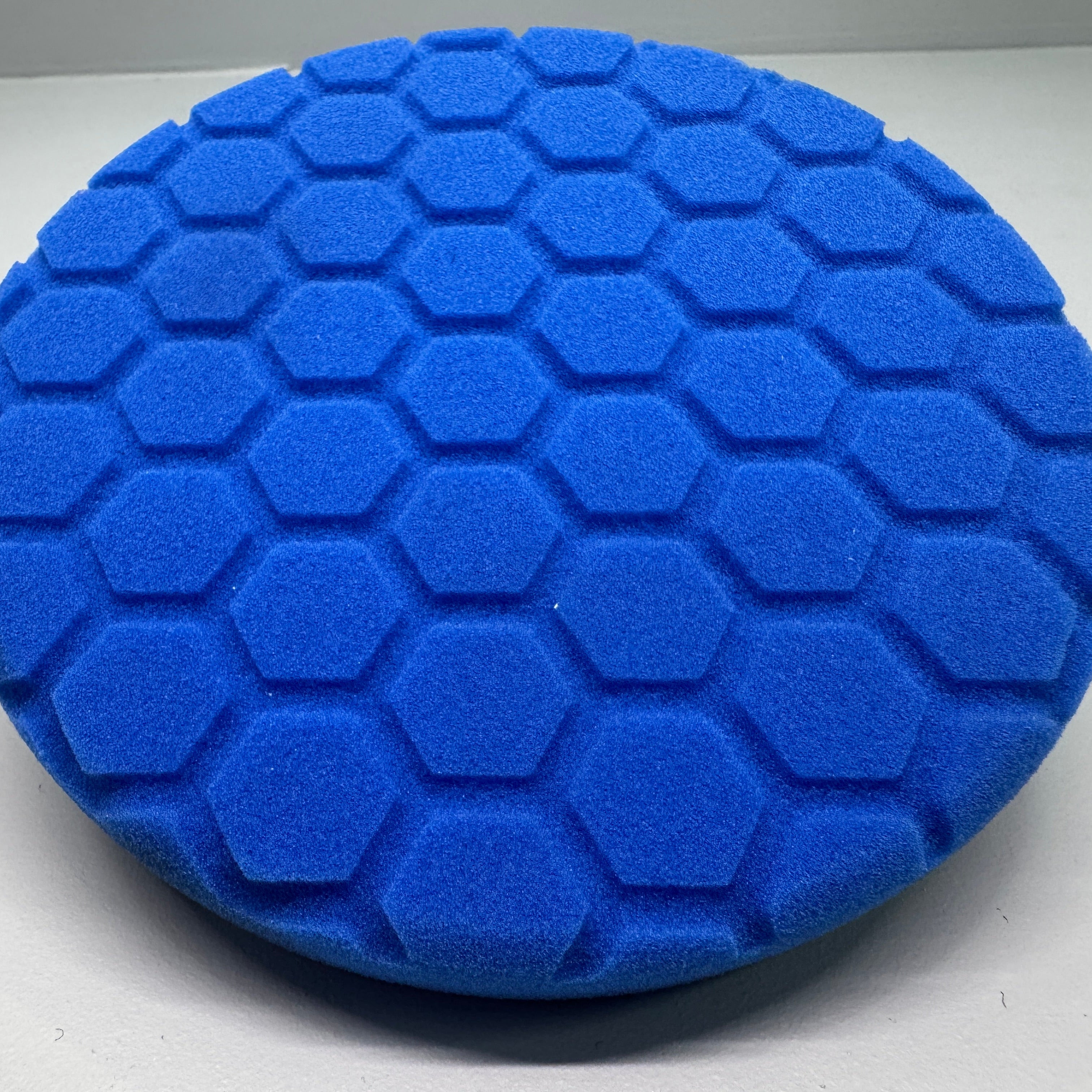 2 x 6 Inch (150mm) Buffing Pad and Polishing Pad. Orange Waffle, Blue Hexagon - BostonPlates Autocare Centre