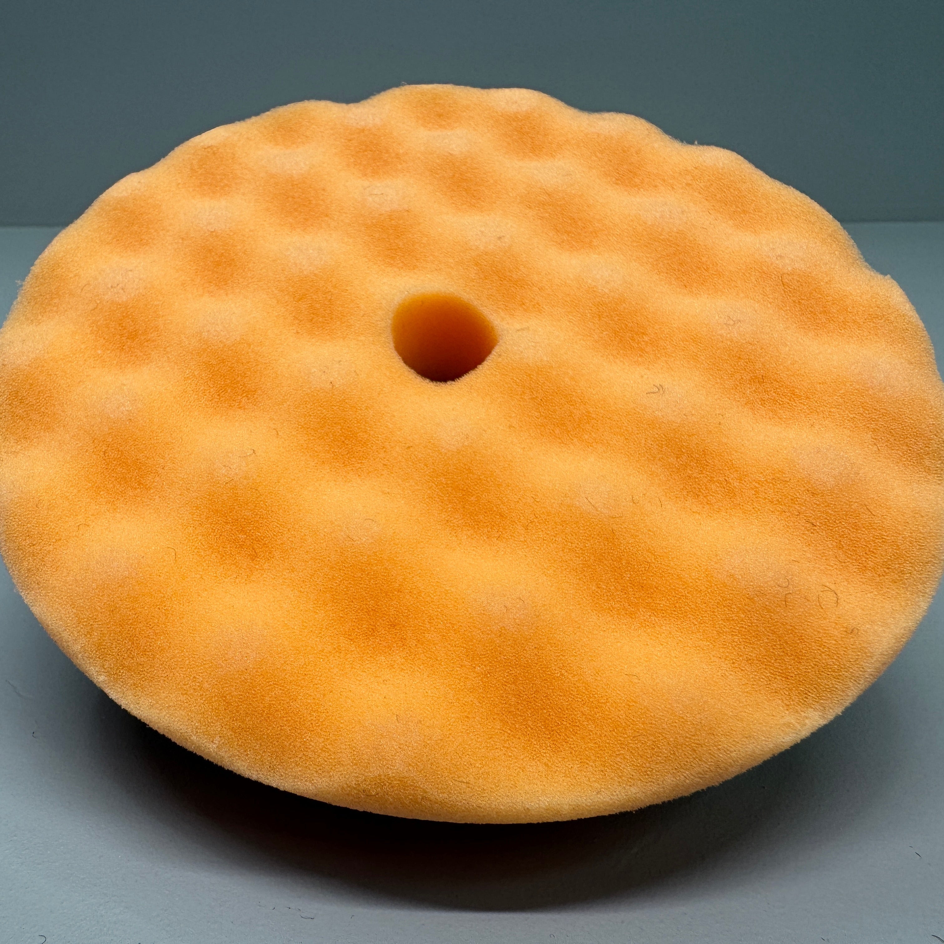 2 x 6 Inch (150mm) Buffing Pad and Polishing Pad. Orange Waffle, Blue Hexagon - BostonPlates Autocare Centre
