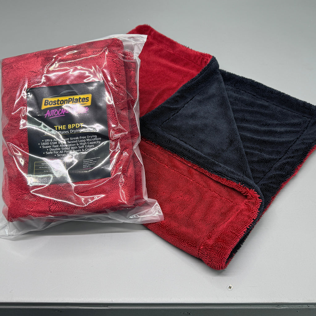 BostonPlates Car Drying Towel - "THE BPDT" Double Sided Triple Twisted Loop 50x80cm 1600gsm