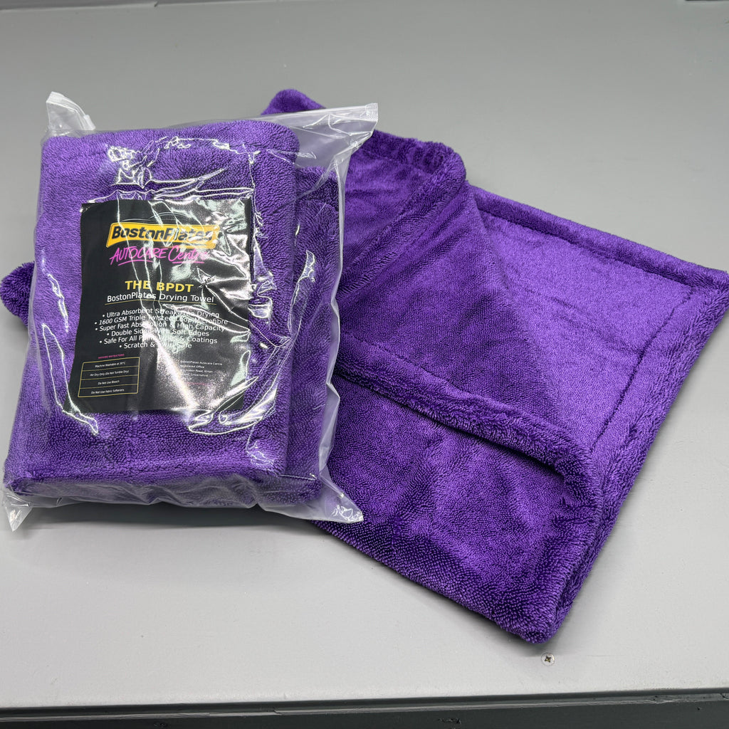 BostonPlates Car Drying Towel - "THE BPDT" Double Sided Triple Twisted Loop 50x80cm 1600gsm