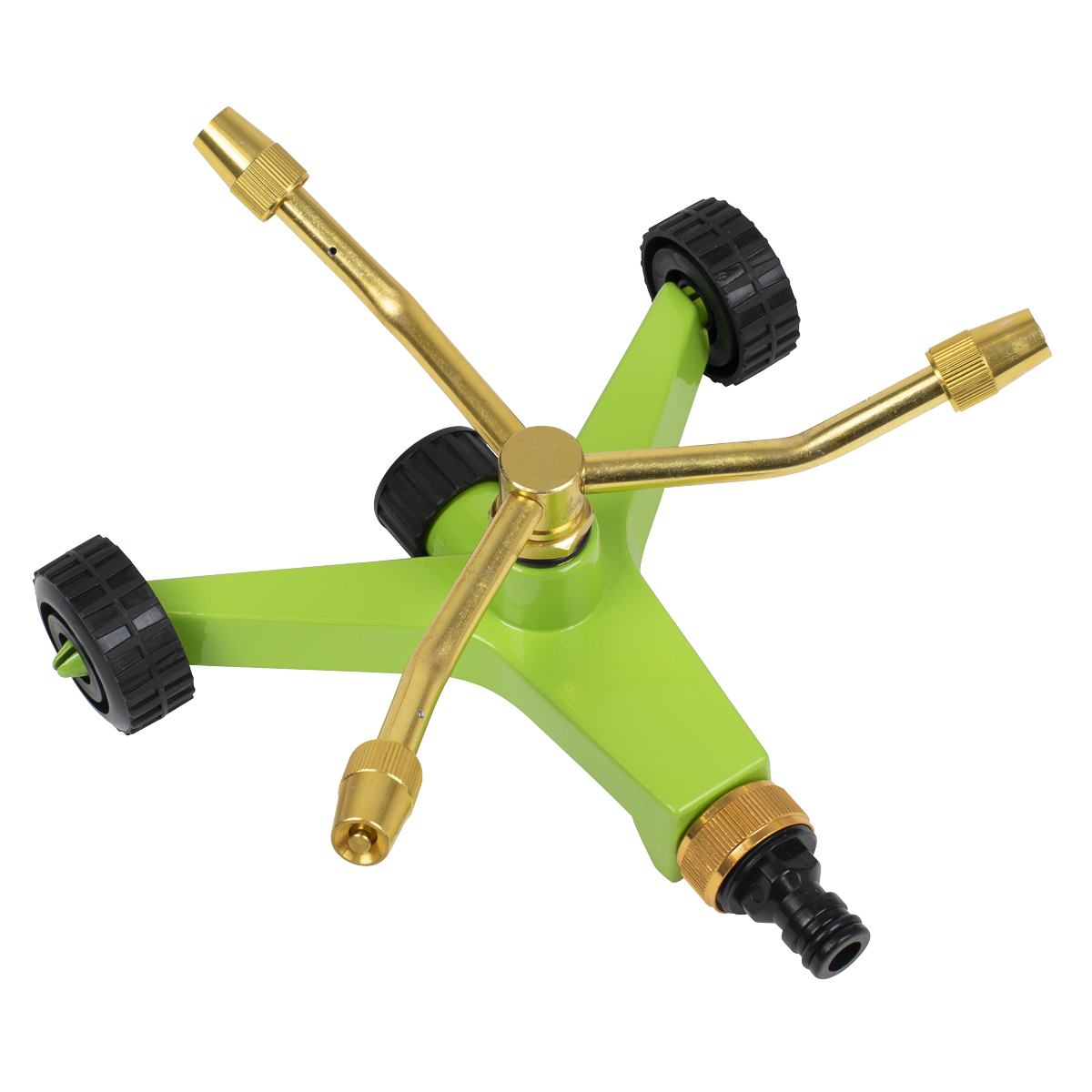 Sealey 3-Arm Brass Sprinkler with Metal Wheeled Base JS2032