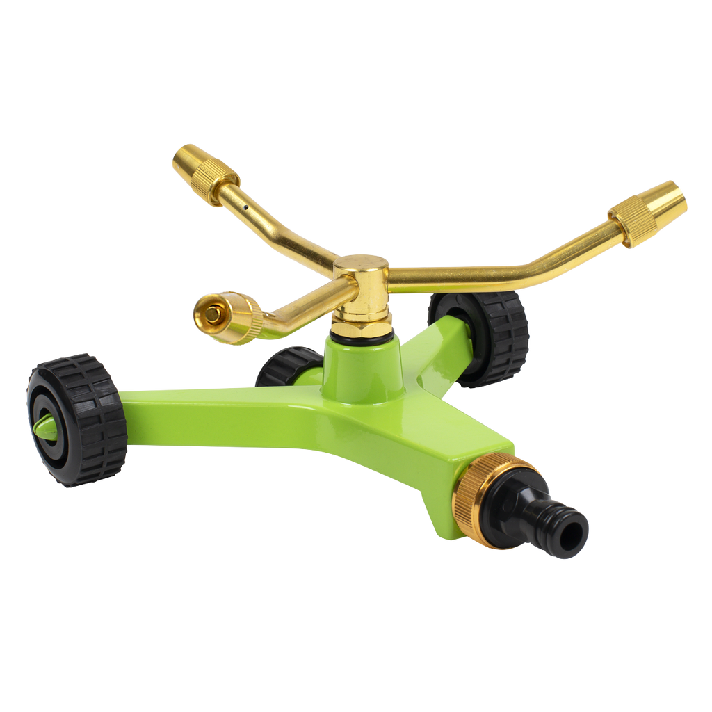 Sealey 3-Arm Brass Sprinkler with Metal Wheeled Base JS2032