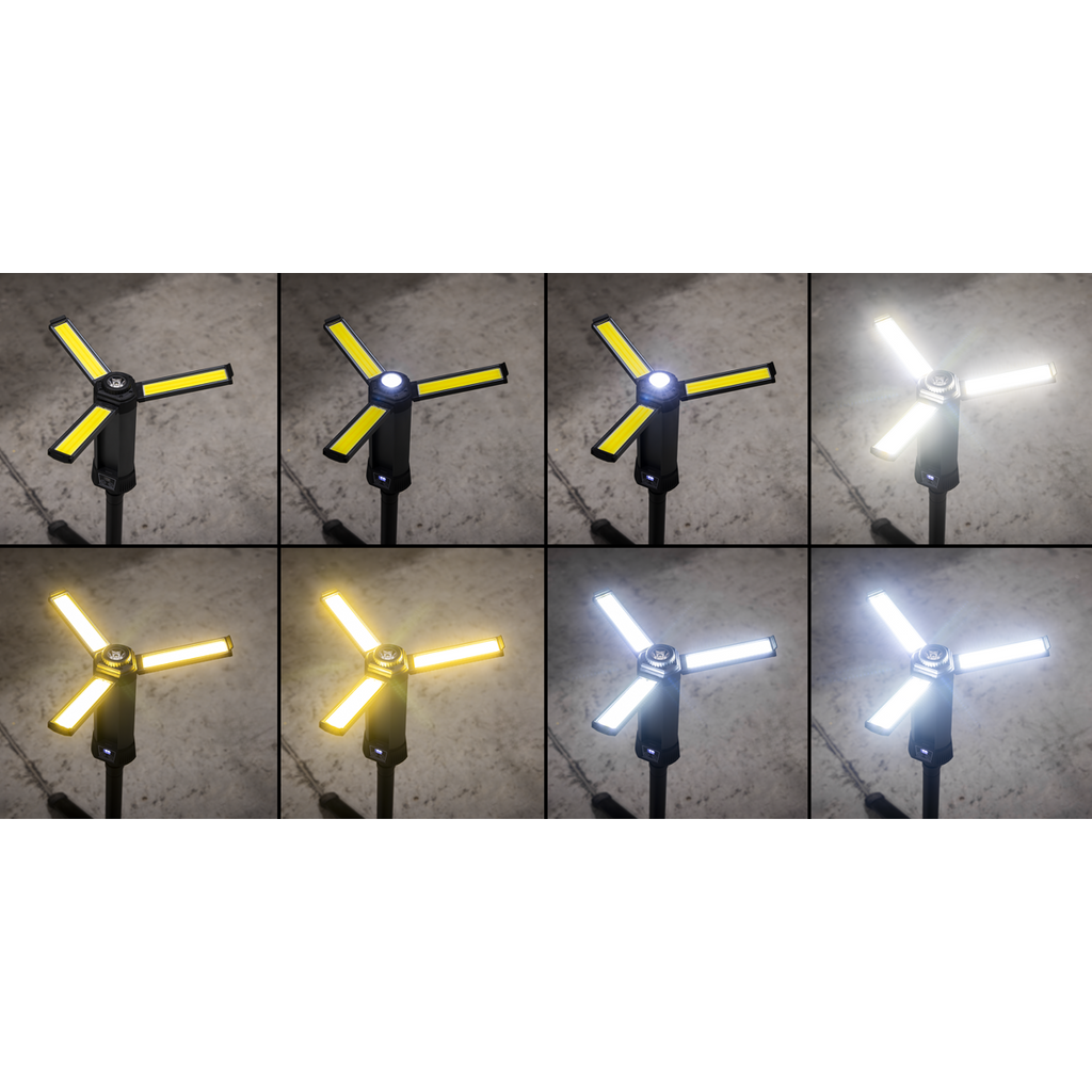 Sealey Rechargeable Flexible Floodlight with Tripod 24W COB LED & 5W SMD LED LED240
