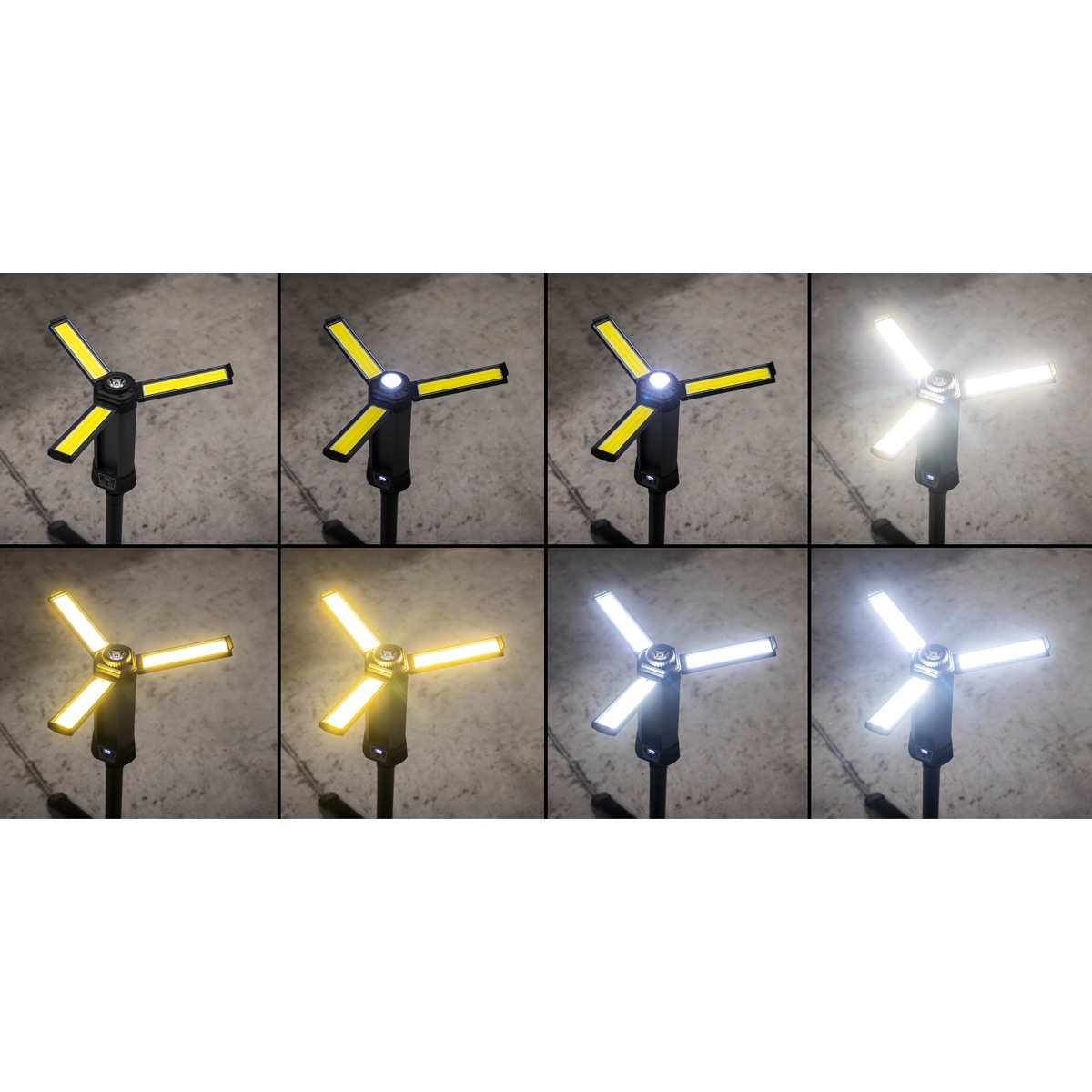Sealey Rechargeable Flexible Floodlight with Tripod 24W COB LED & 5W SMD LED LED240