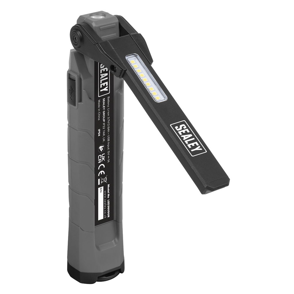 Sealey Rechargeable 360° Inspection Light 10W & 2 x 4W SMD LED - Grey LED3605GR - BostonPlates Autocare Centre