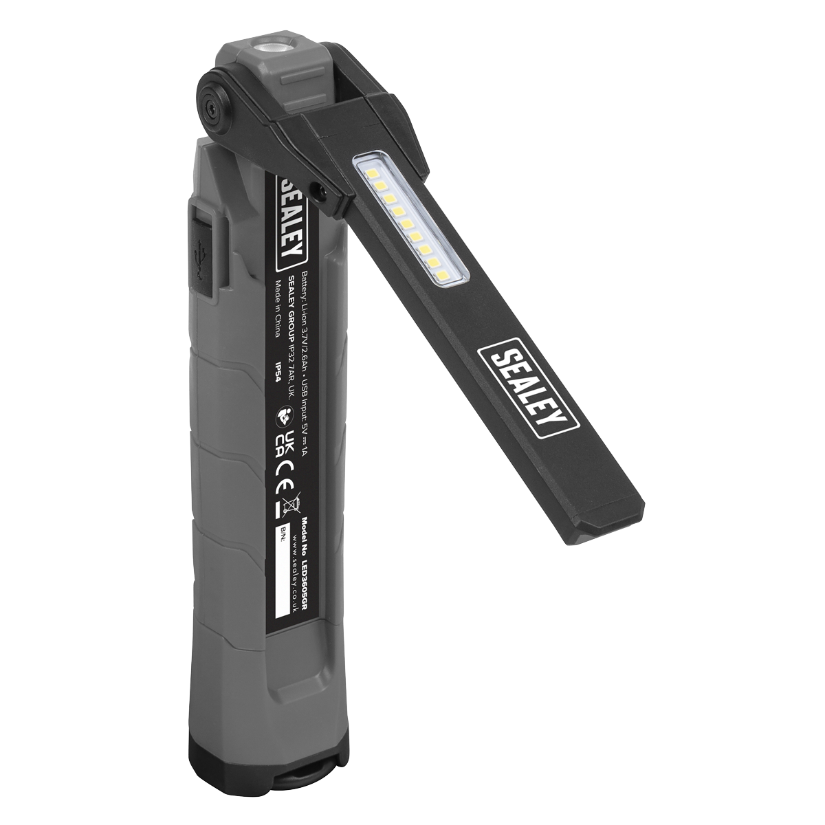 Sealey Rechargeable 360° Inspection Light 10W & 2 x 4W SMD LED - Grey LED3605GR - BostonPlates Autocare Centre