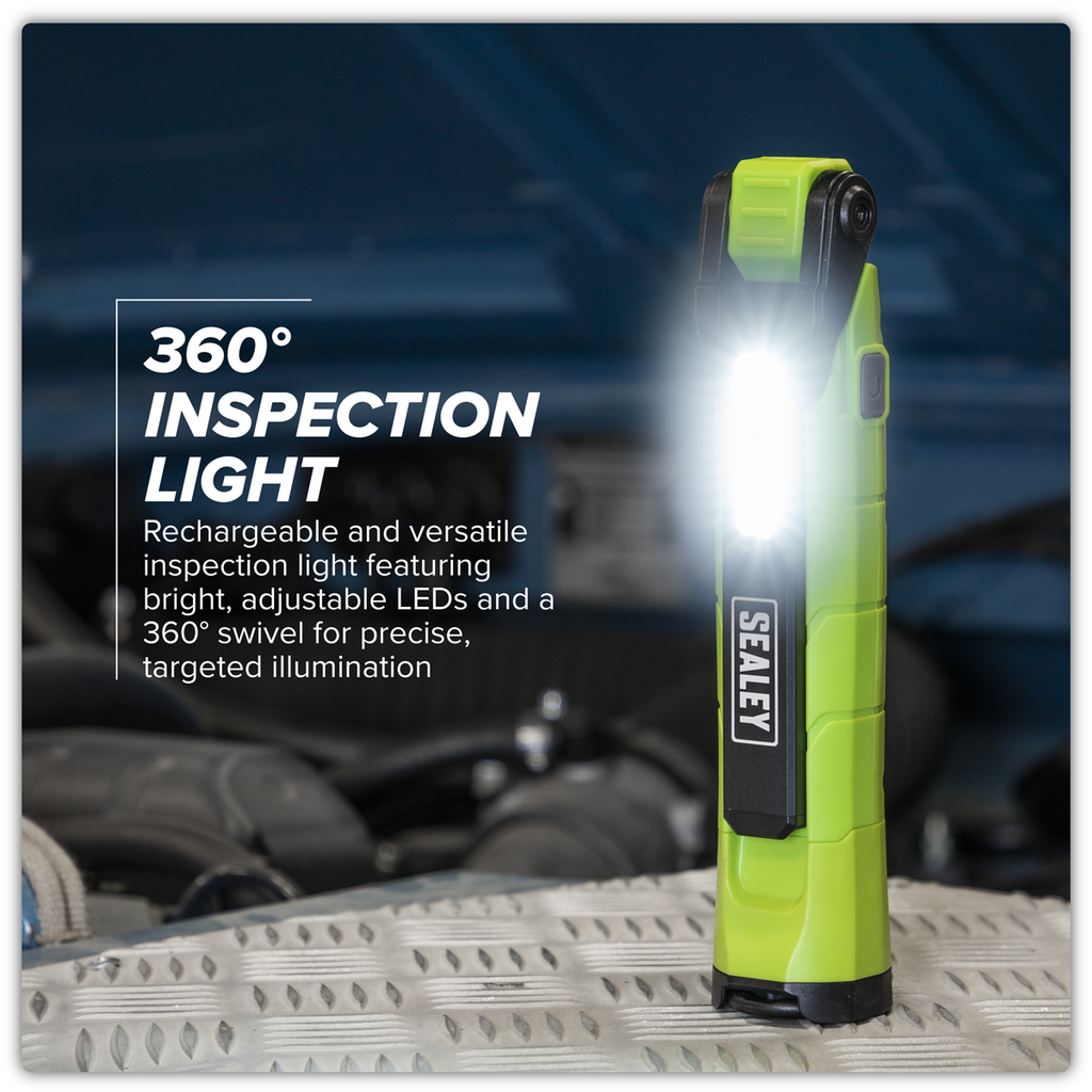 Sealey Rechargeable 360° Inspection Light 10W & 2 x 4W SMD LED - Green LED3605G