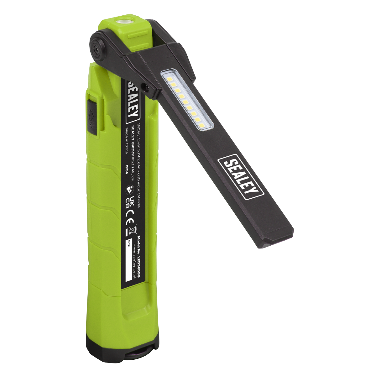 Sealey Rechargeable 360° Inspection Light 10W & 2 x 4W SMD LED - Green LED3605G