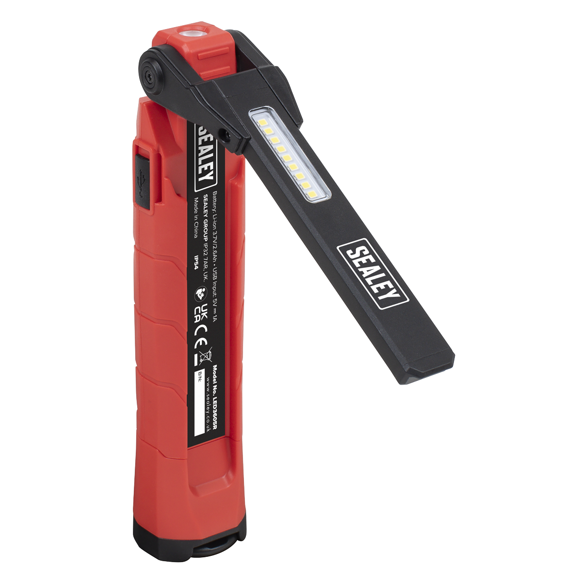 Sealey Rechargeable 360° Inspection Light 10W & 2 x 4W SMD LED - Red LED3605R - BostonPlates Autocare Centre