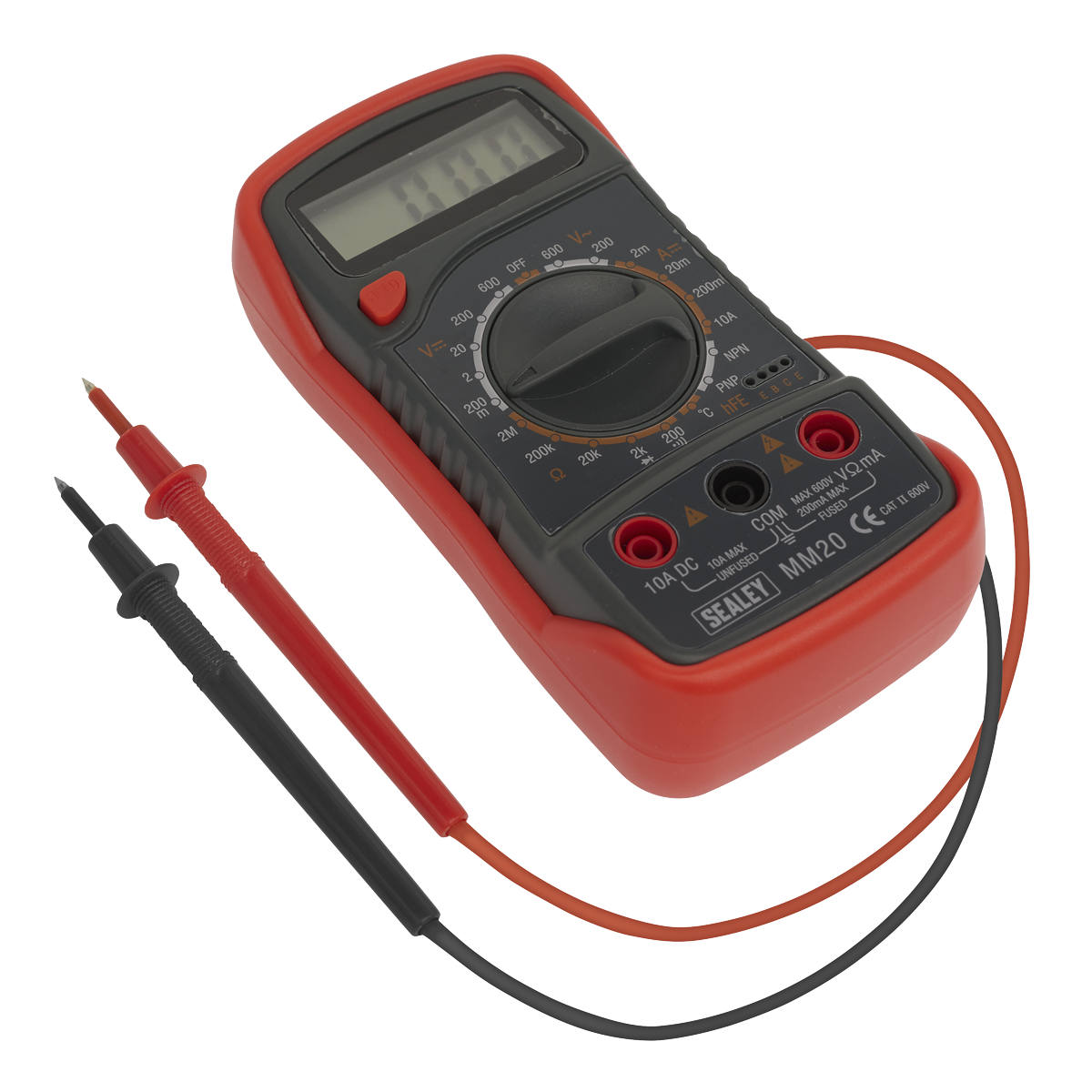 Sealey 8-Function Digital Multimeter with Thermocouple - Red MM20