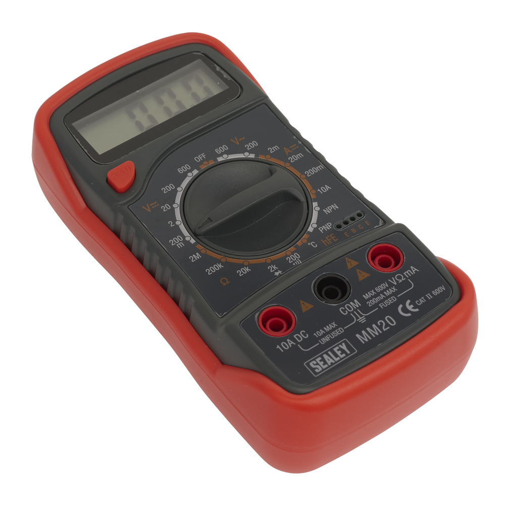 Sealey 8-Function Digital Multimeter with Thermocouple - Red MM20