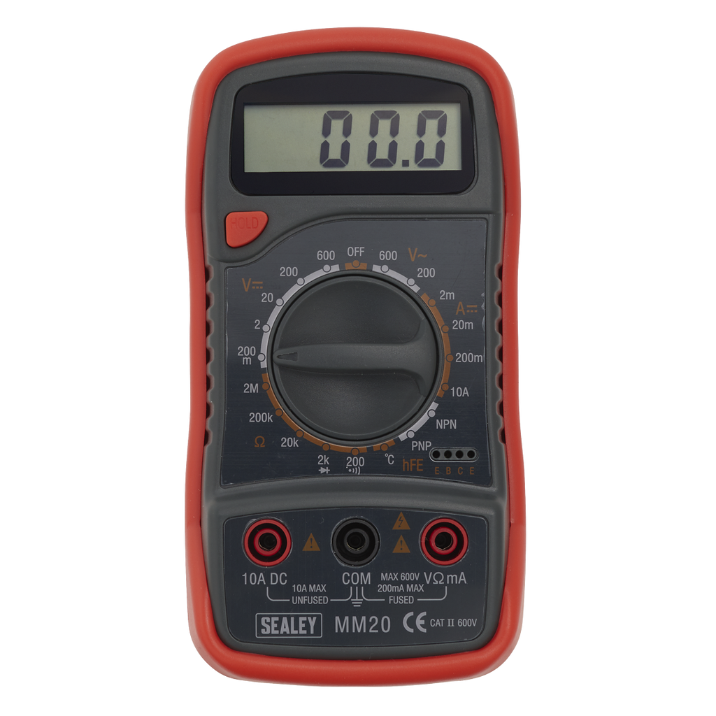 Sealey 8-Function Digital Multimeter with Thermocouple - Red MM20