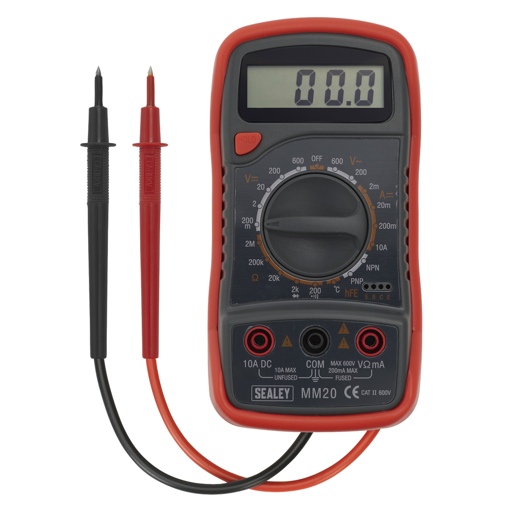 Sealey 8-Function Digital Multimeter with Thermocouple - Red MM20