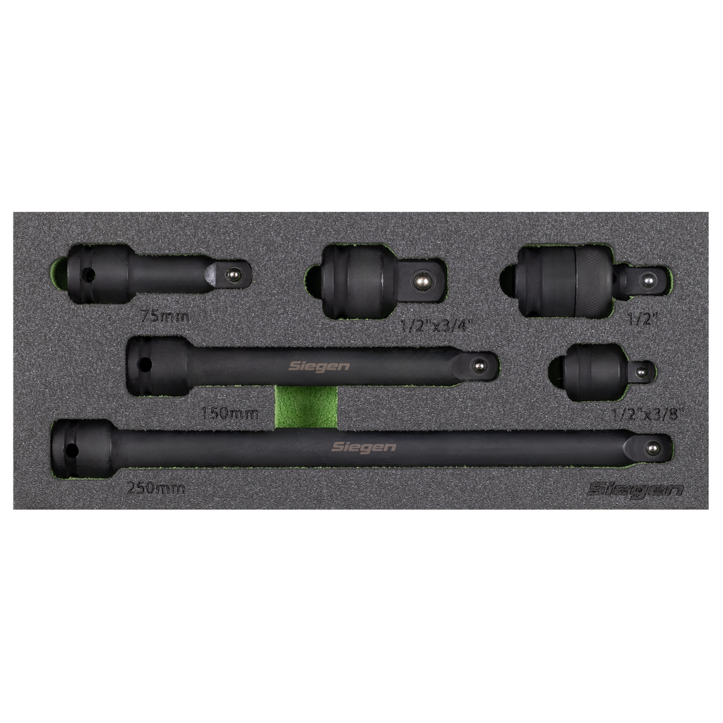 Siegen Impact Adaptor & Extension Bar Set 1/2"Sq Drive 6pc S01323 - BostonPlates Autocare Centre