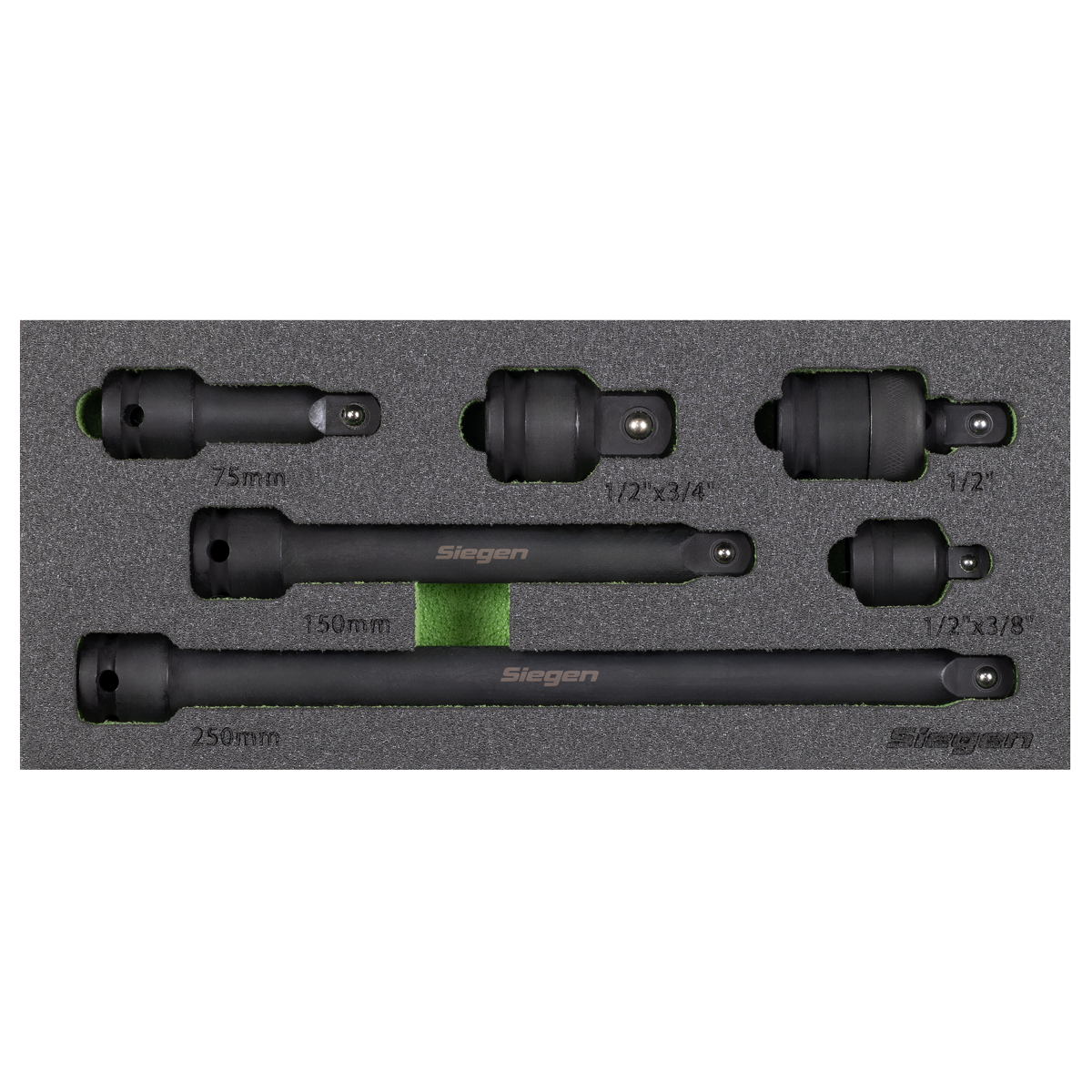 Siegen Impact Adaptor & Extension Bar Set 1/2"Sq Drive 6pc S01323 - BostonPlates Autocare Centre