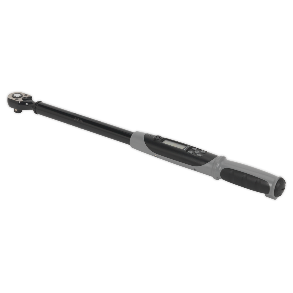 Sealey Premier Black Digital Torque Wrench with Angle Function 1/2"Sq Drive 20-200Nm STW306B