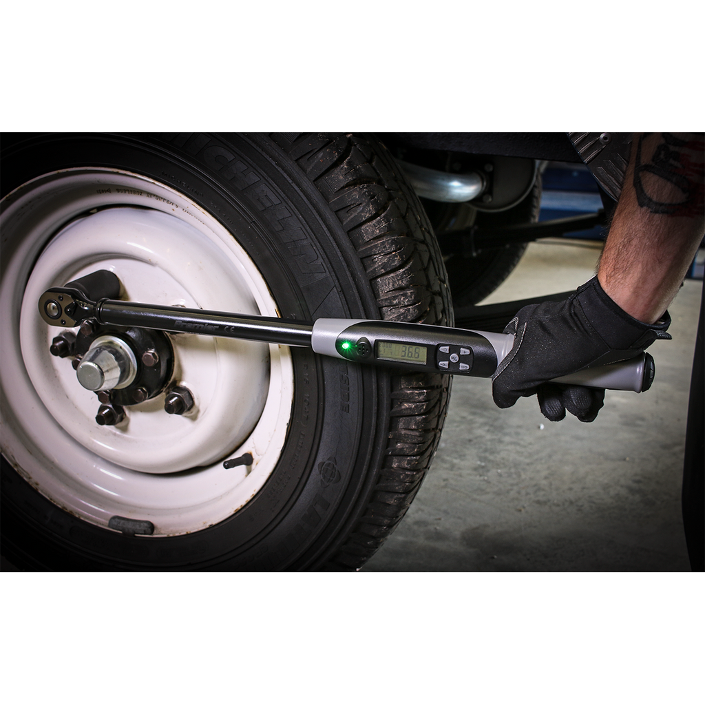 Sealey Premier Black Digital Torque Wrench with Angle Function 1/2"Sq Drive 20-200Nm STW306B
