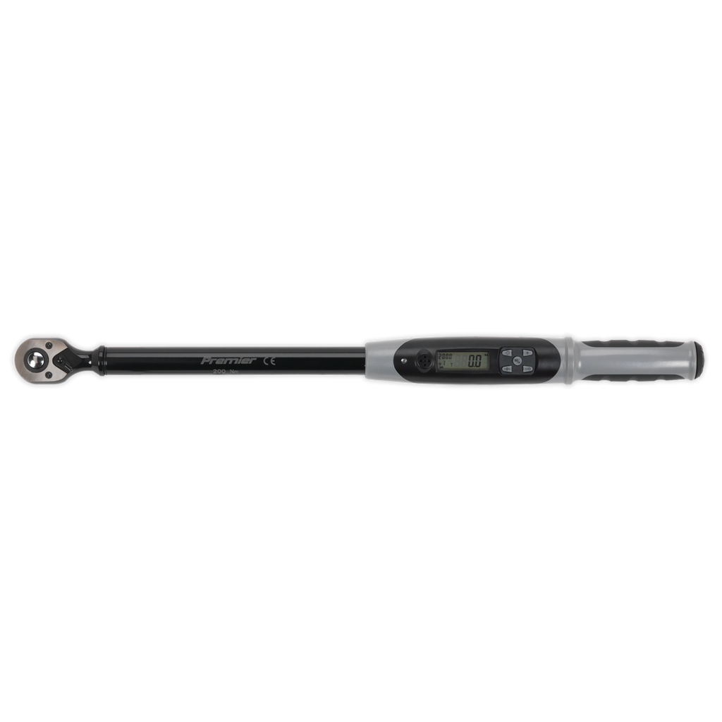 Sealey Premier Black Digital Torque Wrench with Angle Function 1/2"Sq Drive 20-200Nm STW306B