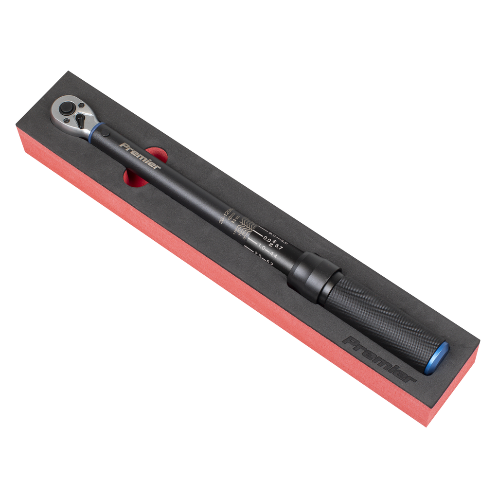 Sealey Torque Wrench Micrometer 3/8"Sq Drive Calibrated 20-120Nm - Premier Black STW903B - BostonPlates Autocare Centre