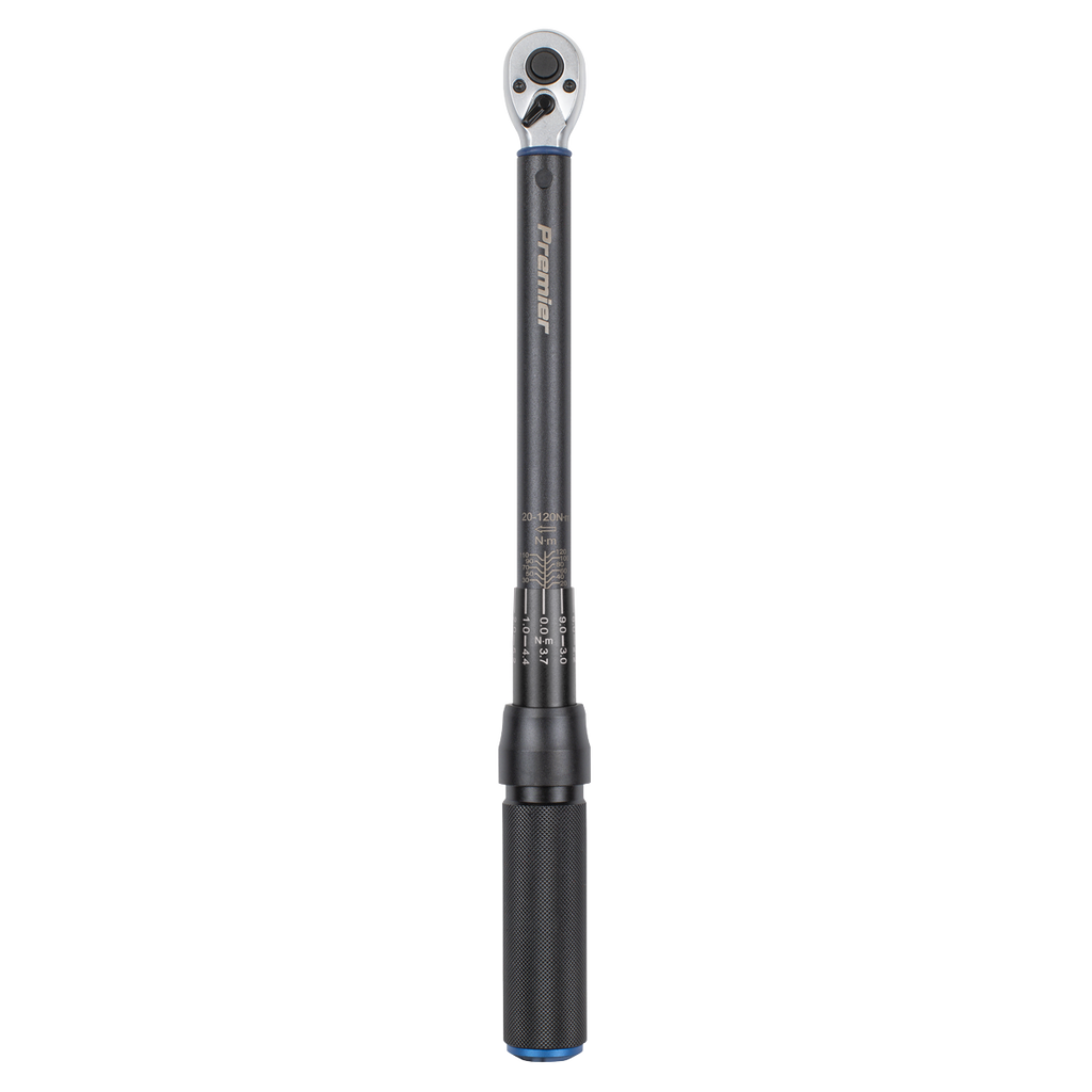 Sealey Torque Wrench Micrometer 3/8"Sq Drive Calibrated 20-120Nm - Premier Black STW903B - BostonPlates Autocare Centre