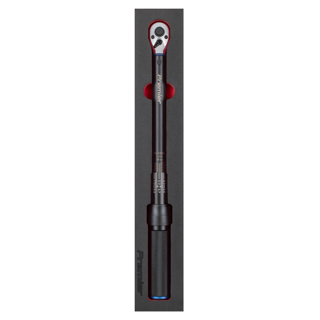 Sealey Torque Wrench Micrometer 3/8"Sq Drive Calibrated 20-120Nm - Premier Black STW903B - BostonPlates Autocare Centre